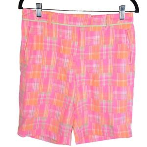 Lady Hagen Golf Shorts Womens Size 6 Pink Orange Plaid Lightweight